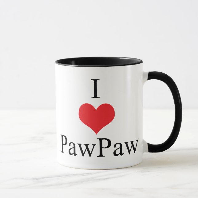 I Love (Heart) PawPaw Mug (Right)