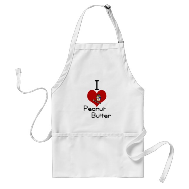 I love-heart peanut butter standard apron (Front)