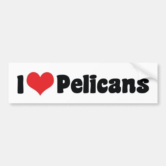 I Love Heart Pelicans - Pelican Lover Bumper Sticker (Front)