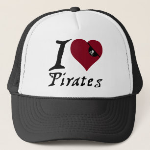 I Love (Heart) Pirates Trucker Hat