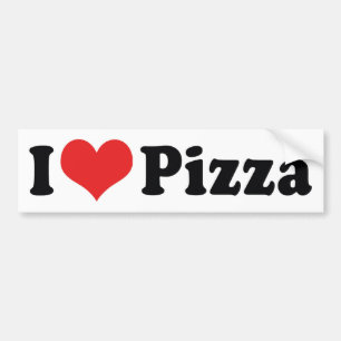 I Love Heart Pizza Bumper Sticker