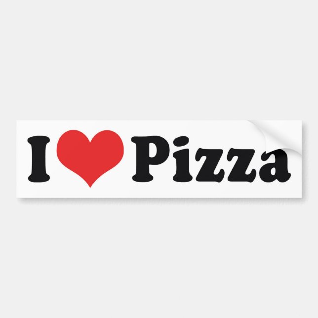 I Love Heart Pizza Bumper Sticker (Front)