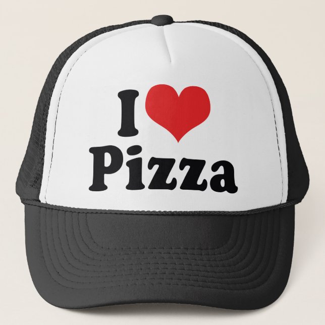 I Love Heart Pizza Trucker Hat (Front)