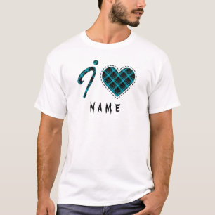 I love... Heart, plaid T-Shirt