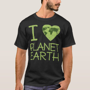 I Love Heart Planet Earth Globe T-Shirt