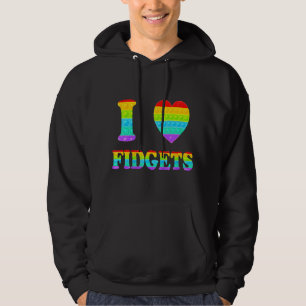 I Love Heart Pop It Rainbow Fidget Game Board Hoodie