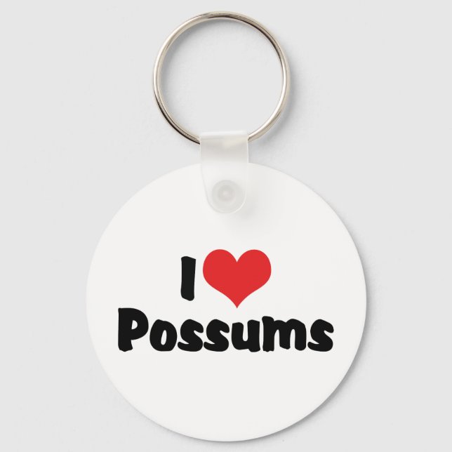 I Love Heart Possums Key Ring (Front)