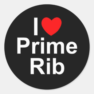 I Love (Heart) Prime Rib Classic Round Sticker