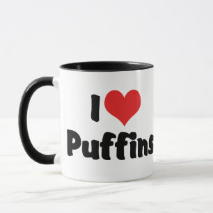 I Love Heart Puffins Mug