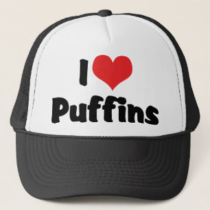 I Love Heart Puffins Trucker Hat
