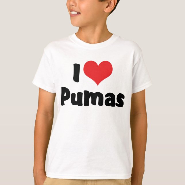 I Love Heart Pumas T-Shirt (Front)