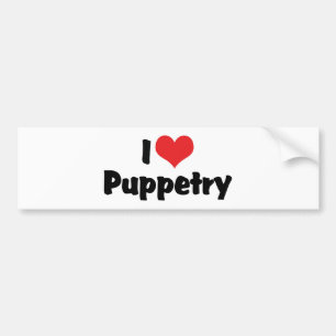 I Love Heart Puppetry - Ventriliquism Lover Bumper Sticker