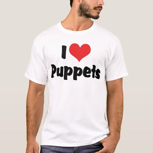 I Love Heart Puppets - Puppet Lover T-Shirt (Front)