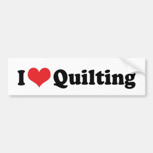 I Love Heart Quilting - Sewing Quilter Bumper Sticker