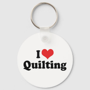 I Love Heart Quilting - Sewing Quilter Key Ring