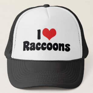 I Love Heart Raccoons Trucker Hat