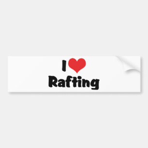 I Love Heart Rafting - White Water Raft Lover Bumper Sticker
