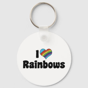 I Love Heart Rainbows - Nature Lover Key Ring