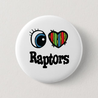 I Love (Heart) Raptors 6 Cm Round Badge