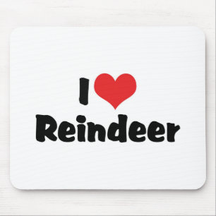 I Love Heart Reindeer Mouse Mat