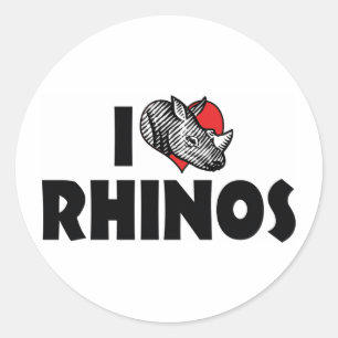 I Love Heart Rhinos - Rhinoceros Lover Classic Round Sticker