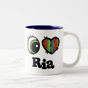 I Love (Heart) Ria Two-Tone Coffee Mug