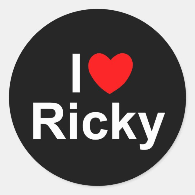 I Love (Heart) Ricky Classic Round Sticker (Front)