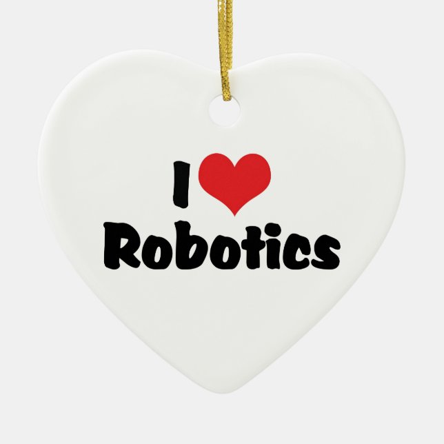 I Love Heart Robotics - Robot Lover Ceramic Tree Decoration (Front)
