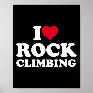I Love Heart Rock Climbing Lover Climber Boulderin Poster