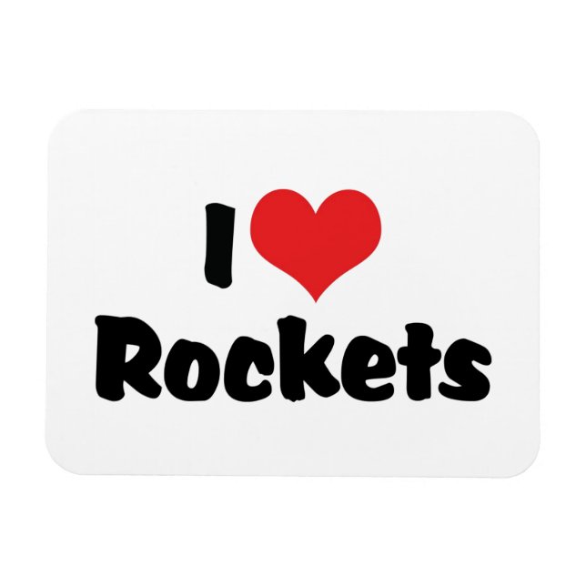 I Love Heart Rockets - Space Exploration Magnet (Horizontal)