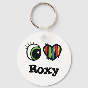 I Love (Heart) Roxy Key Ring