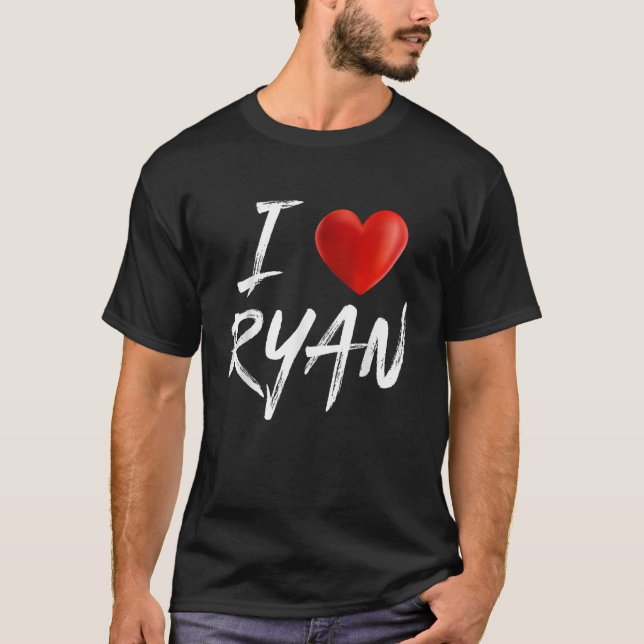 I Love Heart RYAN Family Name   T-Shirt (Front)
