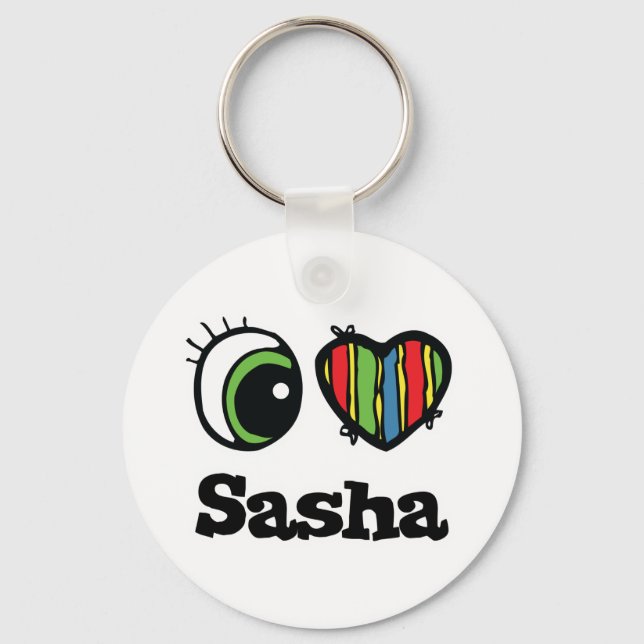 I Love (Heart) Sasha Key Ring (Front)