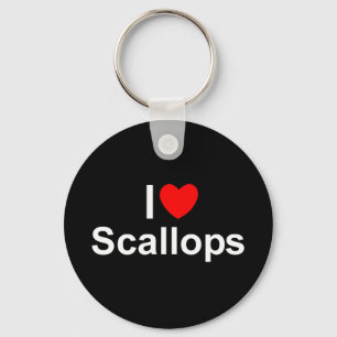 I Love (Heart) Scallops Key Ring