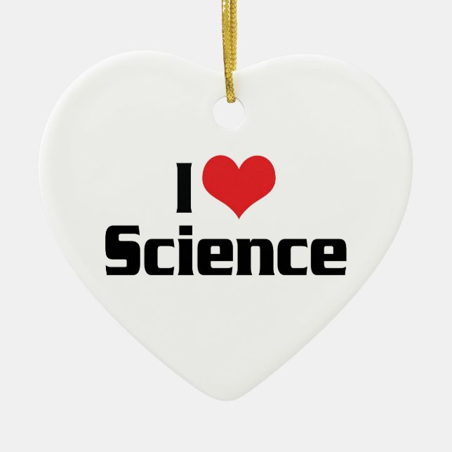 I Love Heart Science Ceramic Tree Decoration (Front)