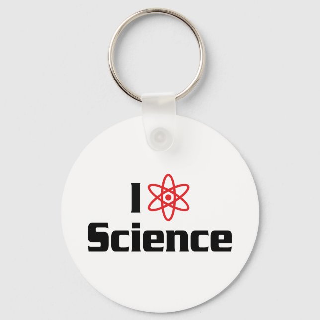 I Love Heart Science - Nuclear Physics Scientist Key Ring (Front)