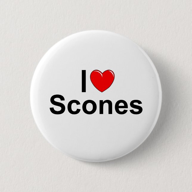 I Love (Heart) Scones 6 Cm Round Badge (Front)