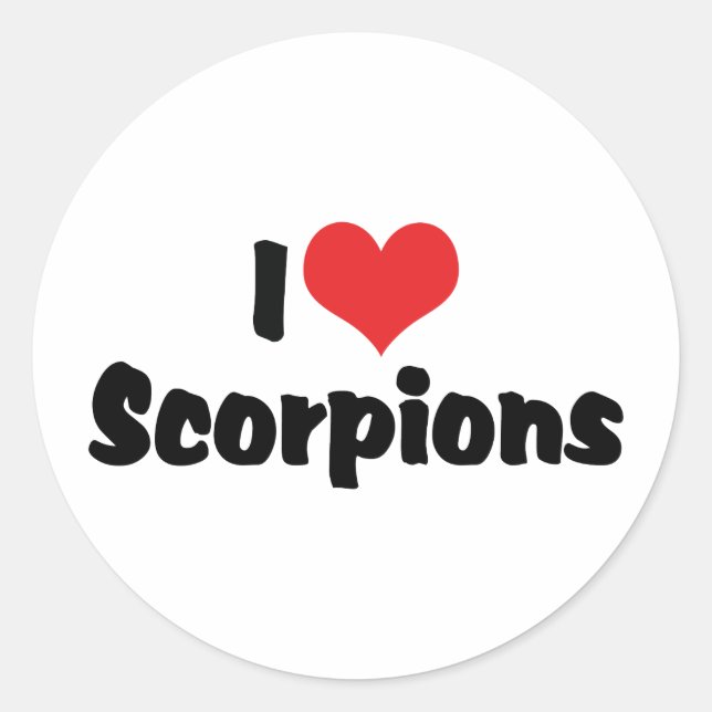 I Love Heart Scorpions Classic Round Sticker (Front)