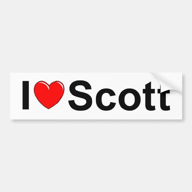 I Love (Heart) Scott Bumper Sticker (Front)