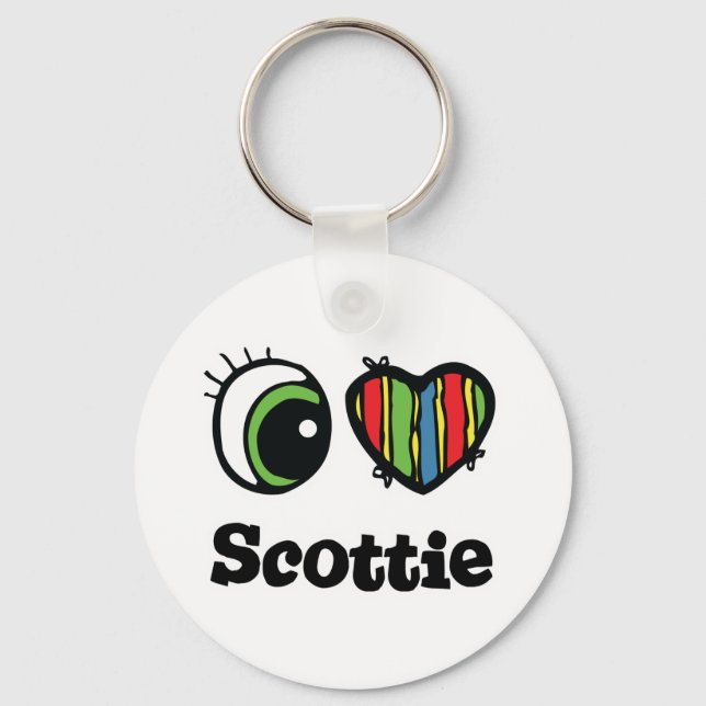 I Love (Heart) Scottie Key Ring (Front)