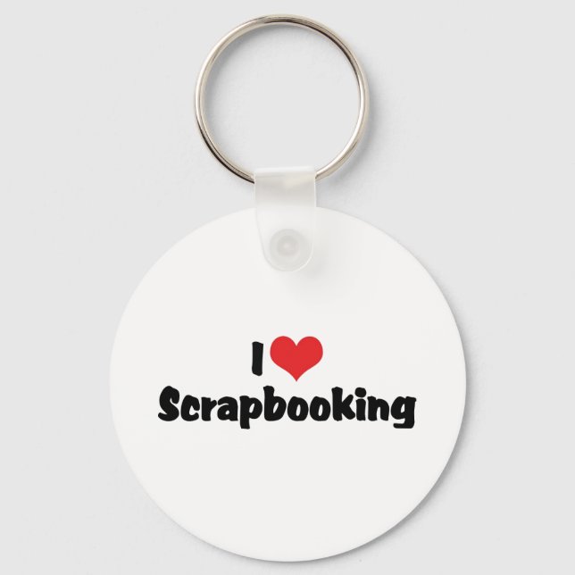 I Love Heart Scrapbooking -Scrapbook Lover Key Ring (Front)