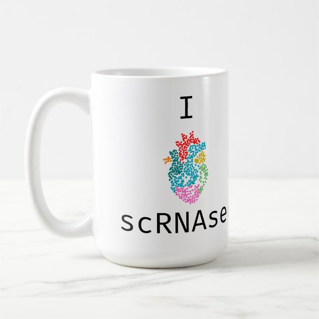 I Love (Heart) scRNAseq Coffee Mug (Left)