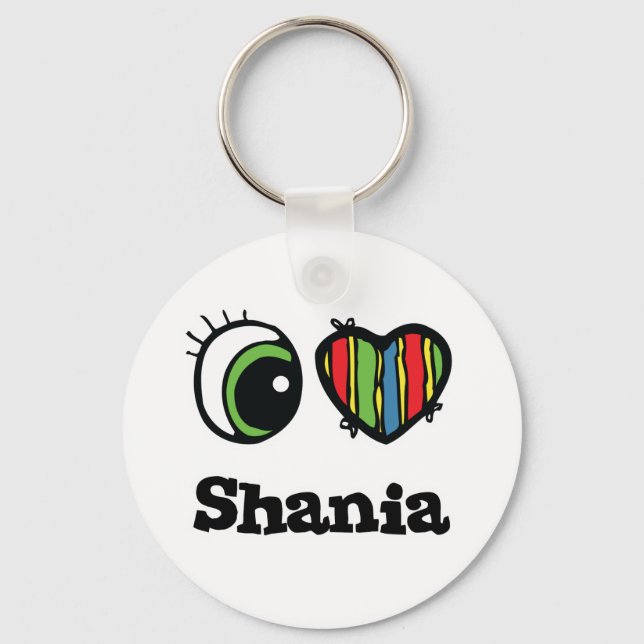 I Love (Heart) Shania Key Ring (Front)