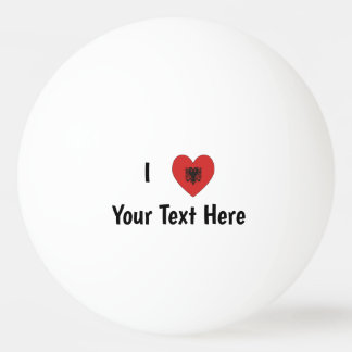 I LOVE (Heart Shaped Albanian Flag) Personalised Ping Pong Ball