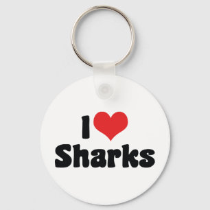 I Love Heart Sharks - Shark Lover Key Ring