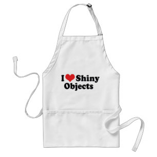 I Love Heart Shiny Objects - Gold Silver Jewellery Standard Apron