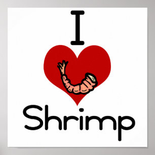 I love-heart Shrimp Poster
