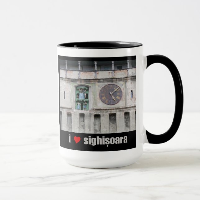 I Love / Heart Sighisoara (Romania) / Clock Tower Mug (Right)