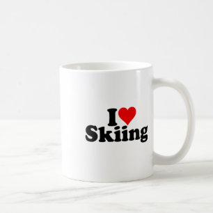 I Love Heart Skiing Skis Snowboarding Coffee Mug