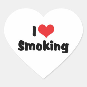 I Love Heart Smoking - Tobacco Cigarette Smokers Sticker